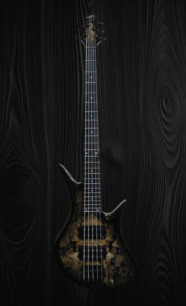 Legator HB5 Bass Guitar - Jupiter Burst Buckeye Burl Maple (HB5-JB) | Musician Madness