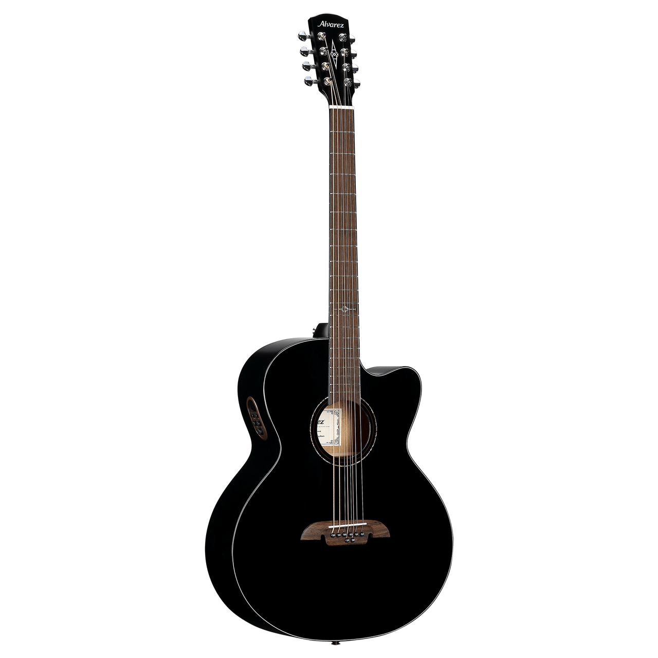 Alvarez Artist Baritone Guitar Acoustic Electric 8 String Black with Cutaway (ABT60CE_8-String_Black) | Musician Madness