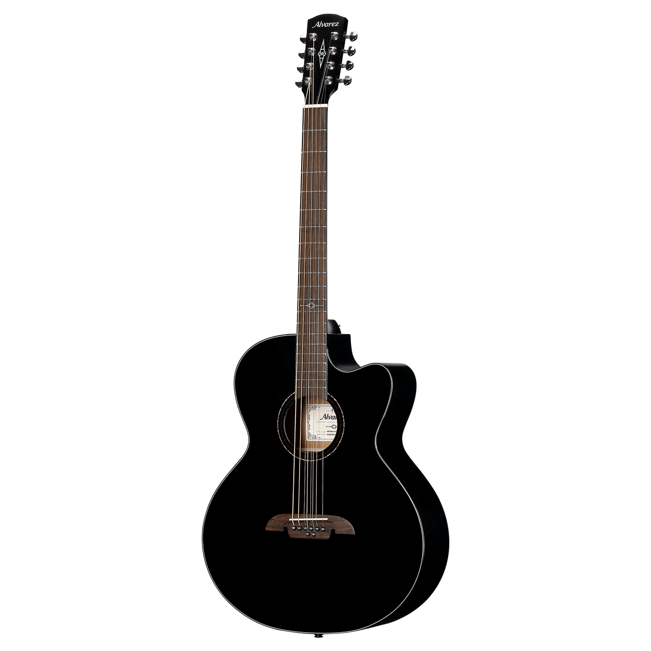 Alvarez Artist Baritone Guitar Acoustic Electric 8 String Black with Cutaway (ABT60CE_8-String_Black) | Musician Madness