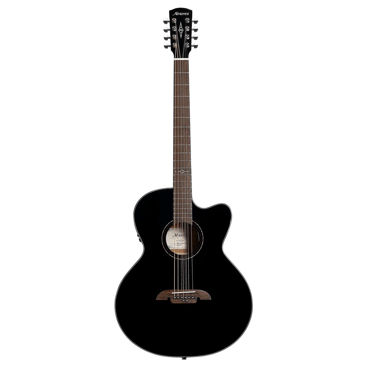 Alvarez Artist Baritone Guitar Acoustic Electric 8 String Black with Cutaway (ABT60CE_8-String_Black)