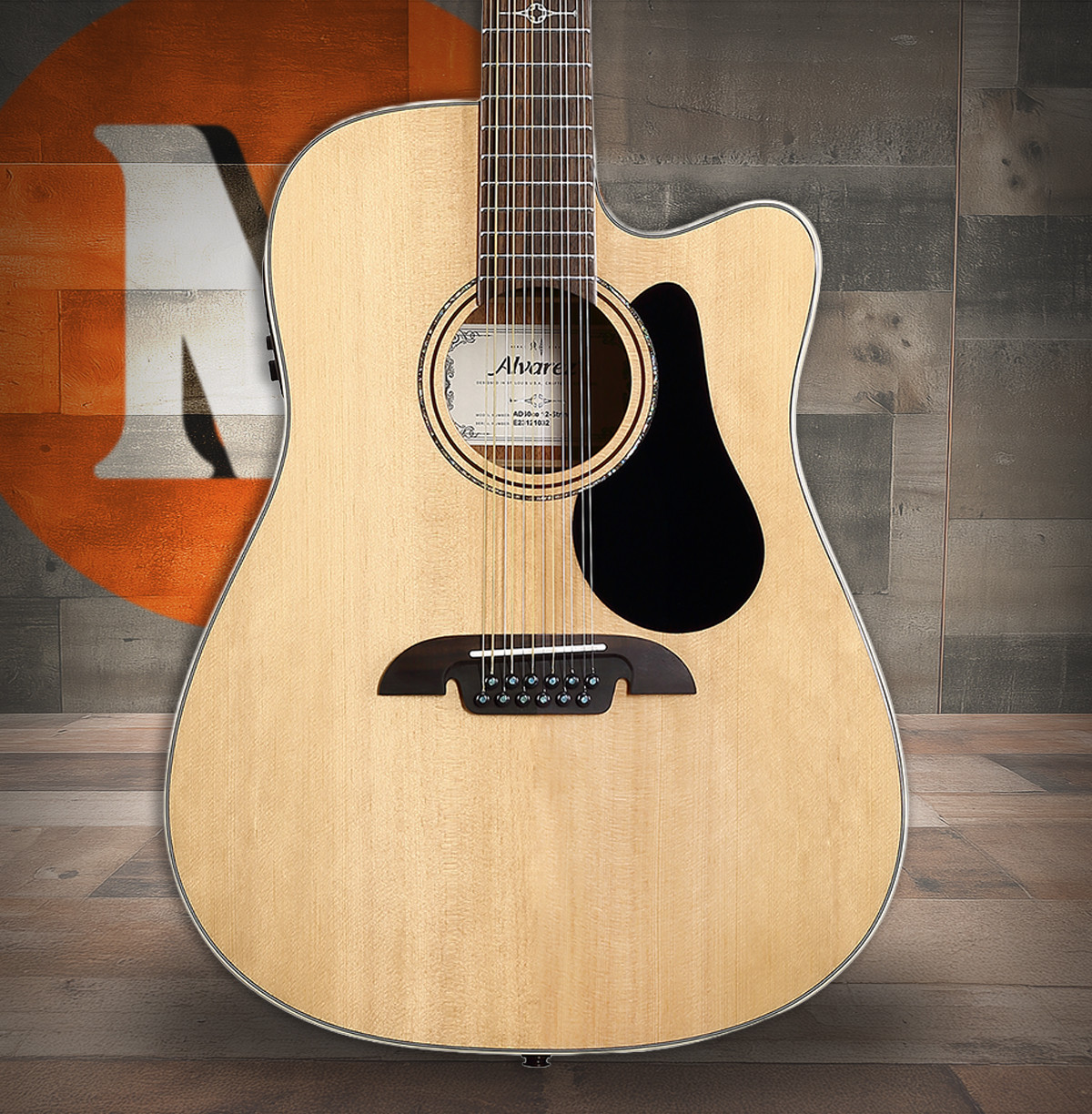 Alvarez Artist Dreadnought Guitar Acoustic Electric 12 string with Cutaway (AD60CE_12-String)