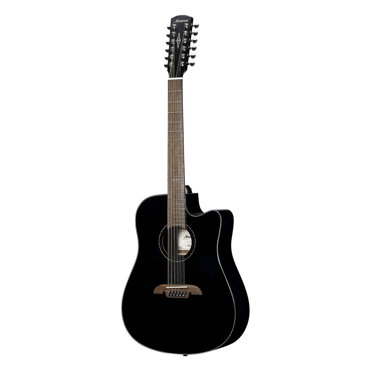 Alvarez Artist Dreadnought Guitar Acoustic Electric 12 String Black with Cutaway (AD60CE_12-String_Black) | Musician Madness