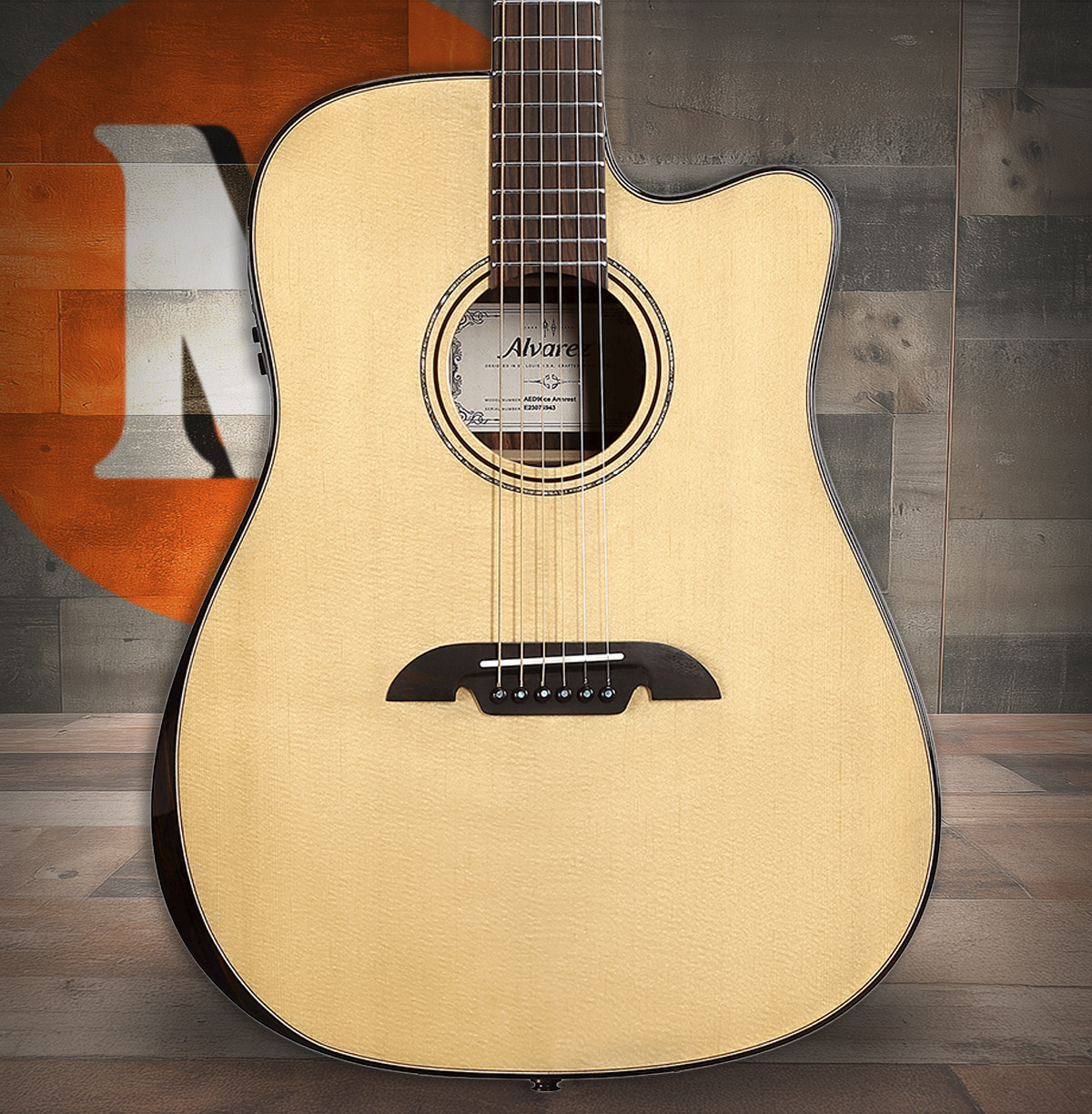 Alvarez Artist Elite Dreadnought Guitar Acoustic Electric Armrest with Cutaway (AED90CE_Armrest)
