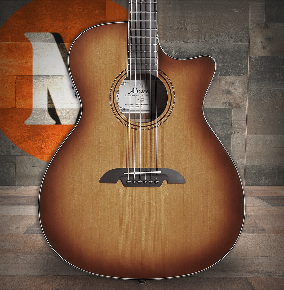 Alvarez Artist Elite Grand Auditorium Guitar Acoustic Electric Shadowburst with Cutaway (AEG95CE_Shadowburst)