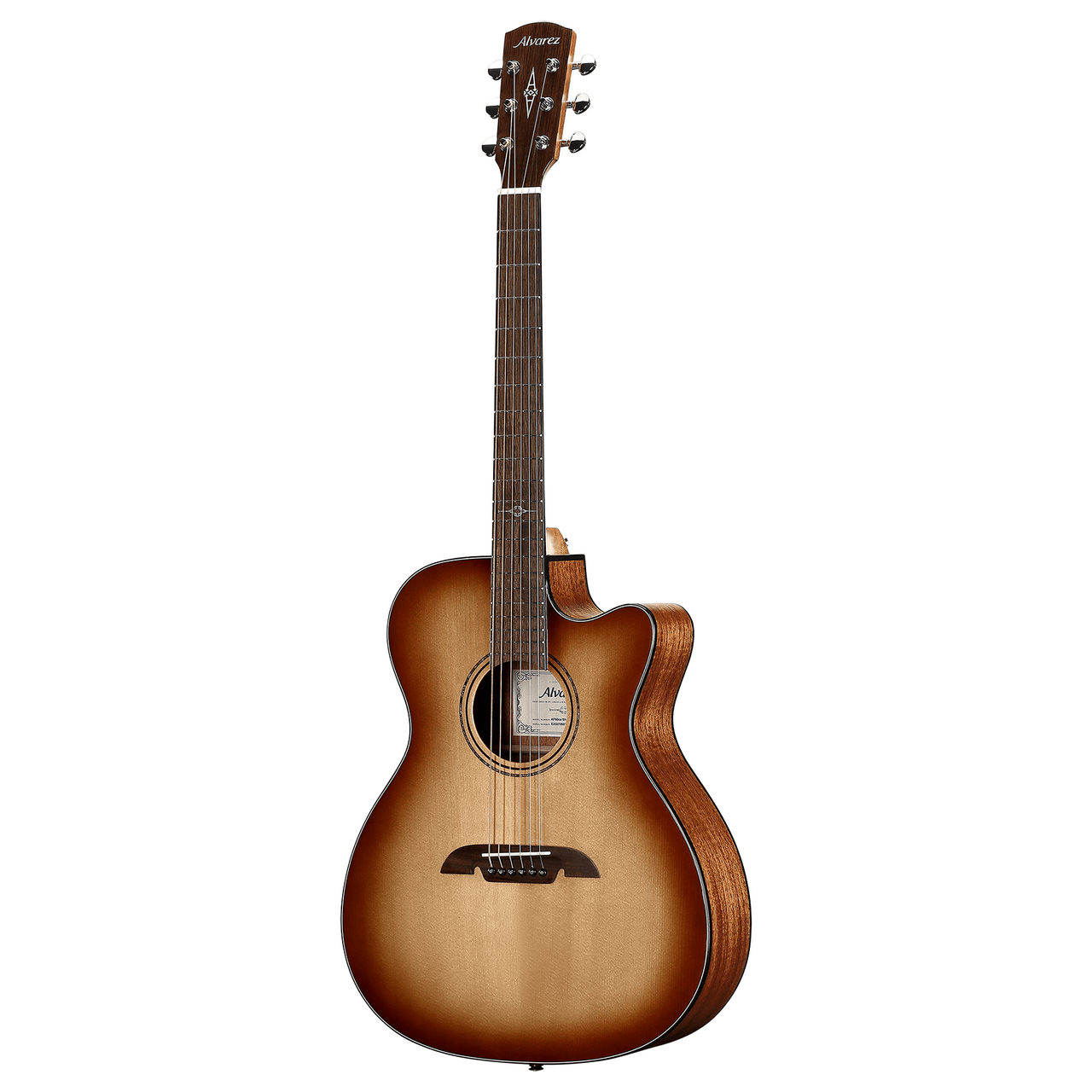 Alvarez Artist Folk/OM Guitar Acoustic Electric Shadowburst with Cutaway (AF60CE_Shadowburst)