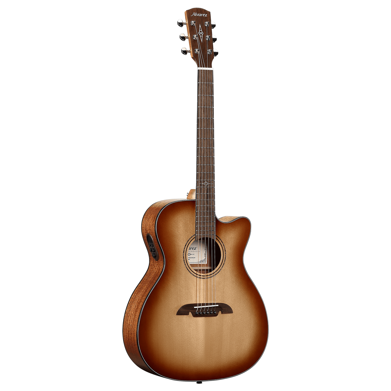 Alvarez Artist Folk/OM Guitar Acoustic Electric Shadowburst with Cutaway (AF60CE_Shadowburst) | Musician Madness
