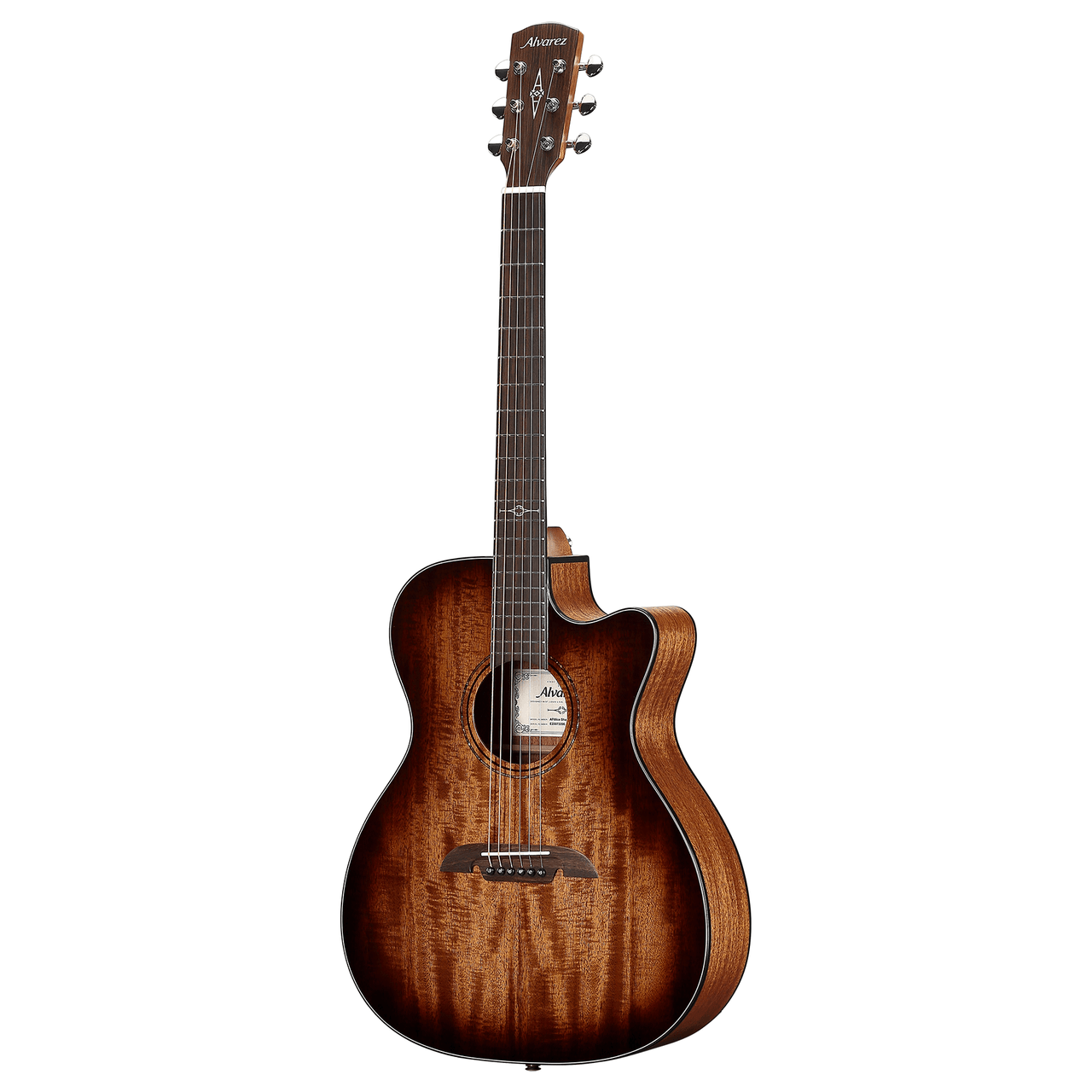 Alvarez Artist Folk/OM Guitar Acoustic Electric Shadowburst with Cutaway (AF66CE_Shadowburst)