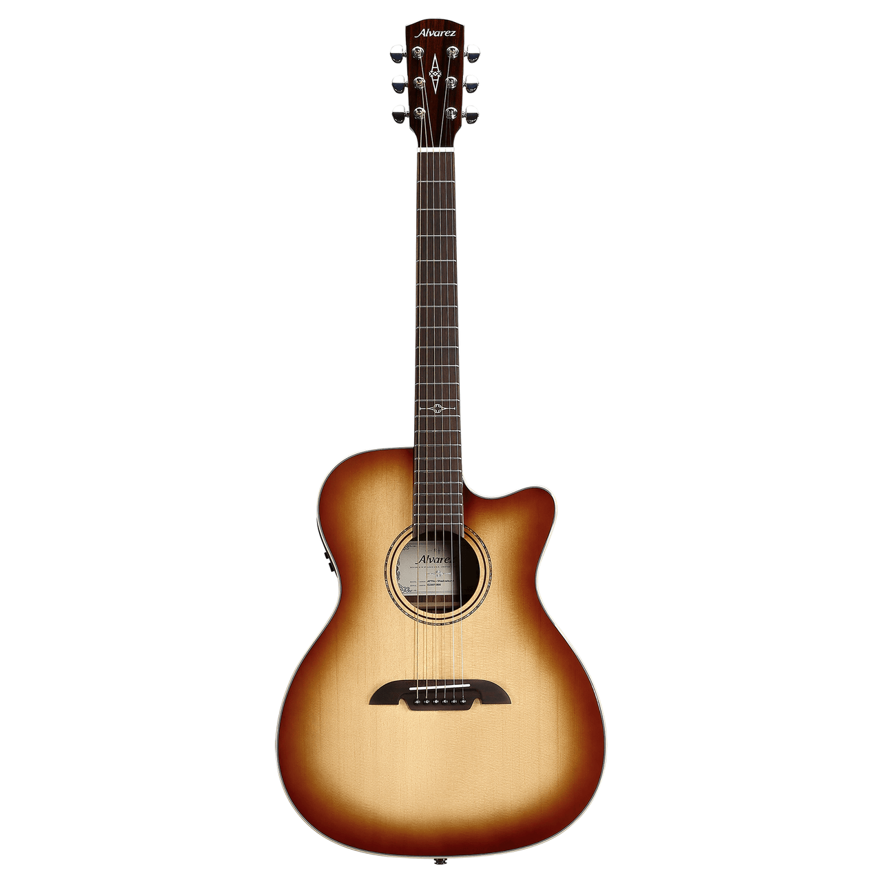 Alvarez Artist Folk/OM Guitar Acoustic Electric Shadowburst with Cutaway (AF70CE_Shadowburst) | Musician Madness