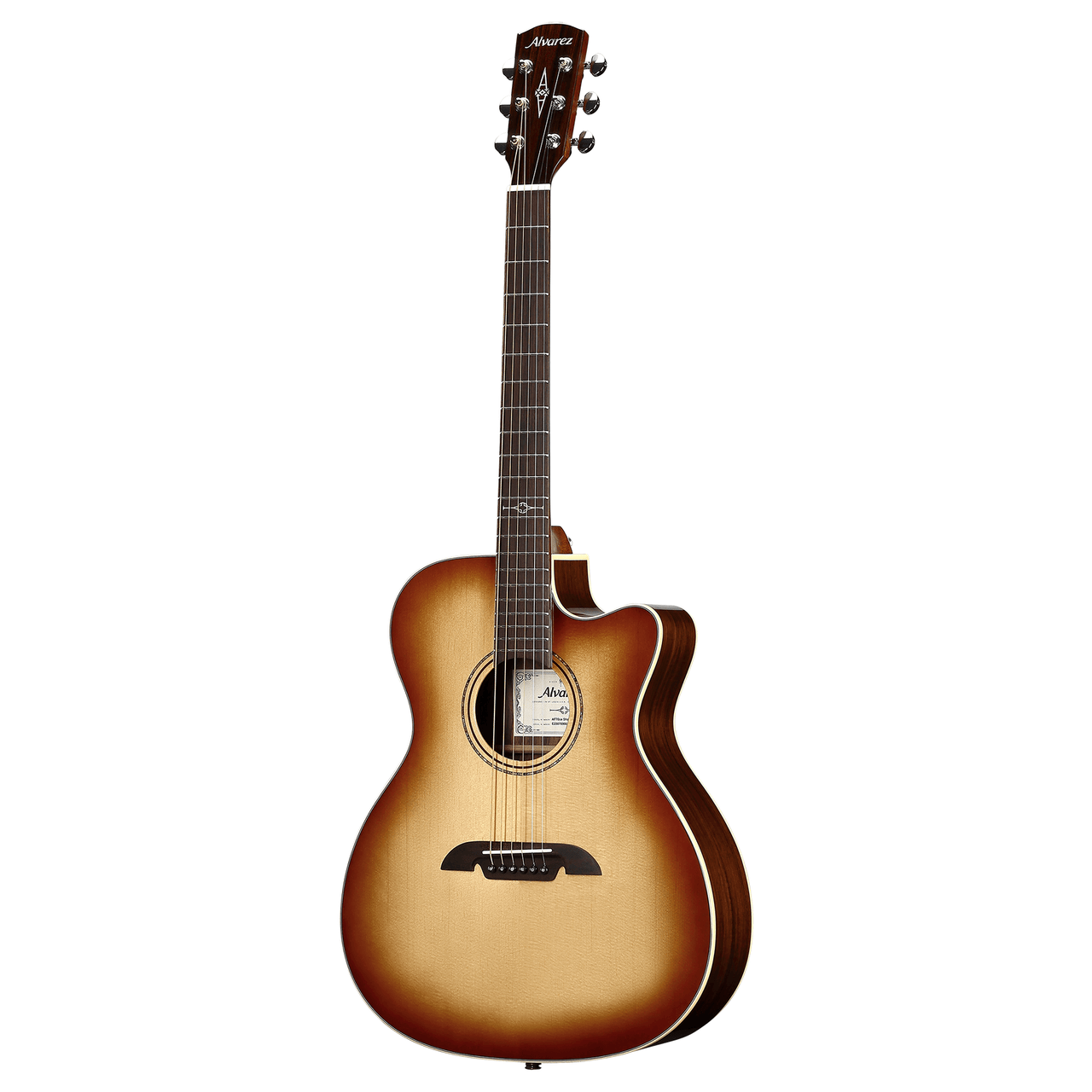 Alvarez Artist Folk/OM Guitar Acoustic Electric Shadowburst with Cutaway (AF70CE_Shadowburst)