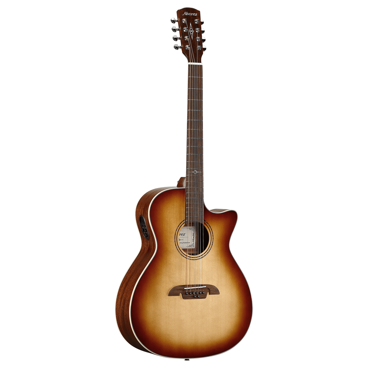 Alvarez Artist Grand Auditorium Guitar Acoustic Electric 8 String Shadowburst with Cutaway (AG60CE_8-String_Shadowburst)