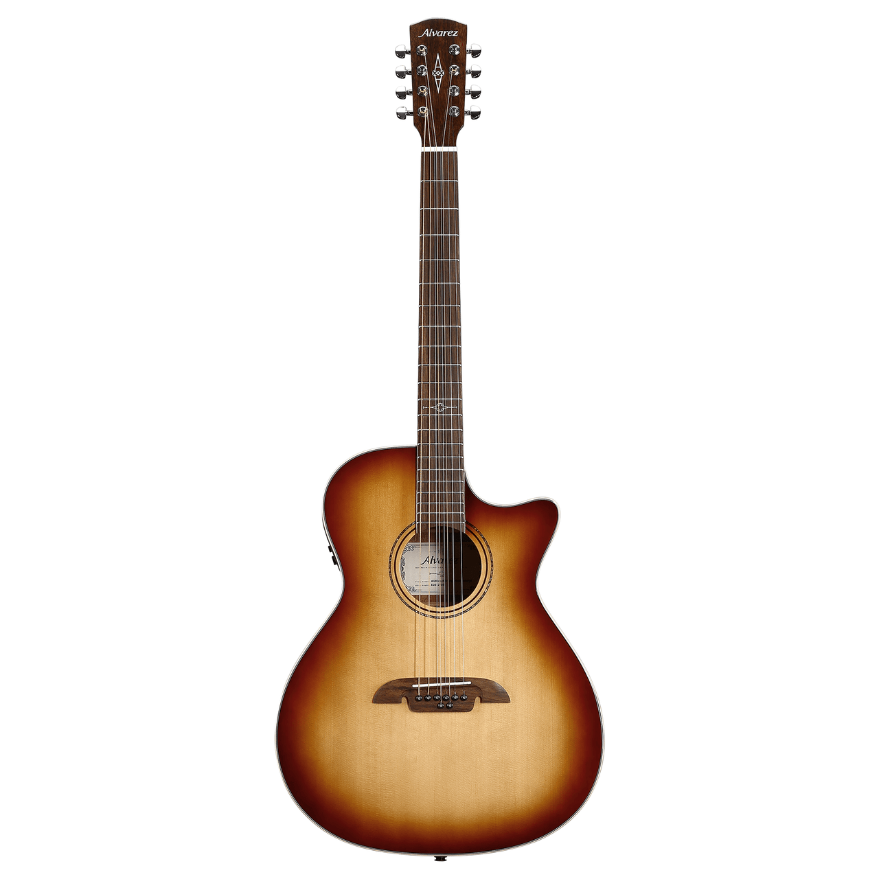 Alvarez Artist Grand Auditorium Guitar Acoustic Electric 8 String Shadowburst with Cutaway (AG60CE_8-String_Shadowburst)