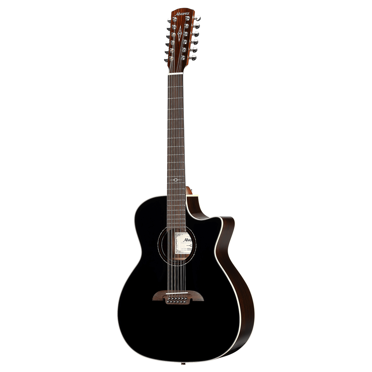 Alvarez Artist Grand Auditorium Guitar Acoustic Electric 12 String Blacktop with Cutaway (AG70CE_12-String_Black)