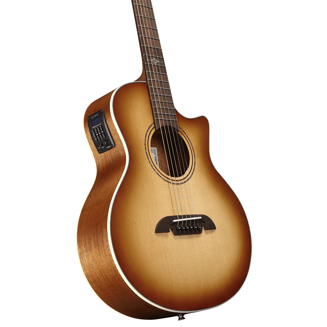 Alvarez Artist Little Jumbo Travel Guitar Acoustic Electric Shadowburst with Gig Bag (ALJ2CE_Shadowburst) | Musician Madness