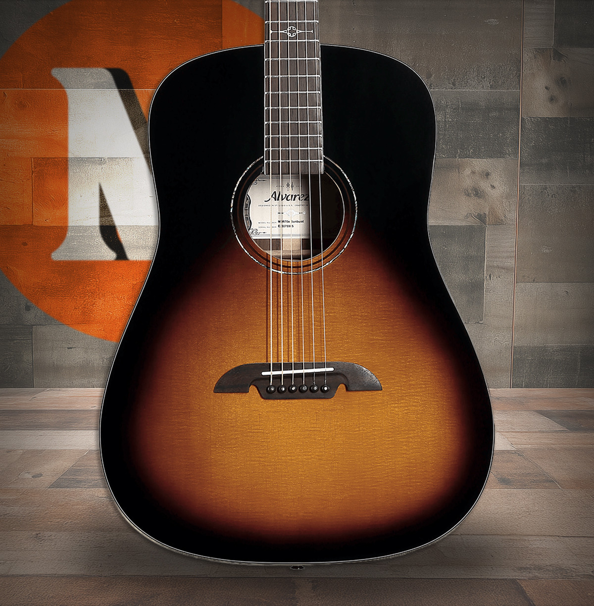 Alvarez Masterworks Dreadnought Guitar Acoustic Electric 12 Fret Slope Shoulder Sunburst (MDR70E_Sunburst)