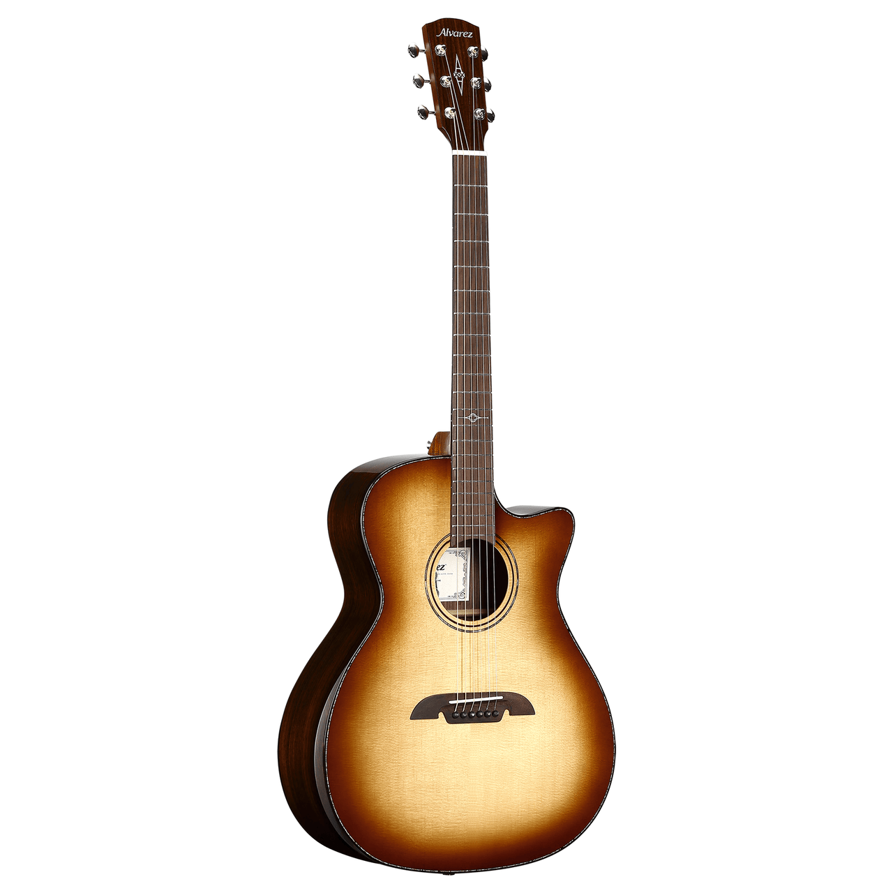 Alvarez Masterworks Grand Auditorium Guitar, Acoustic Electric, Shadowburst, with Cutaway (MG70ce_Custom) | Musician Madness