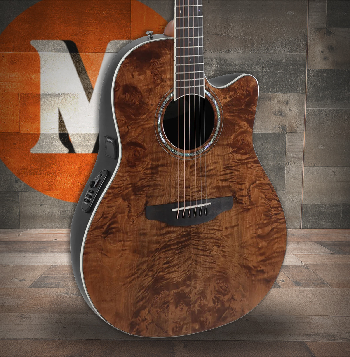 Ovation Celebrity Traditional Plus E-Acoustic Guitar CS24P-NBM Nutmeg Burled Maple (CS24P-NBM-G)