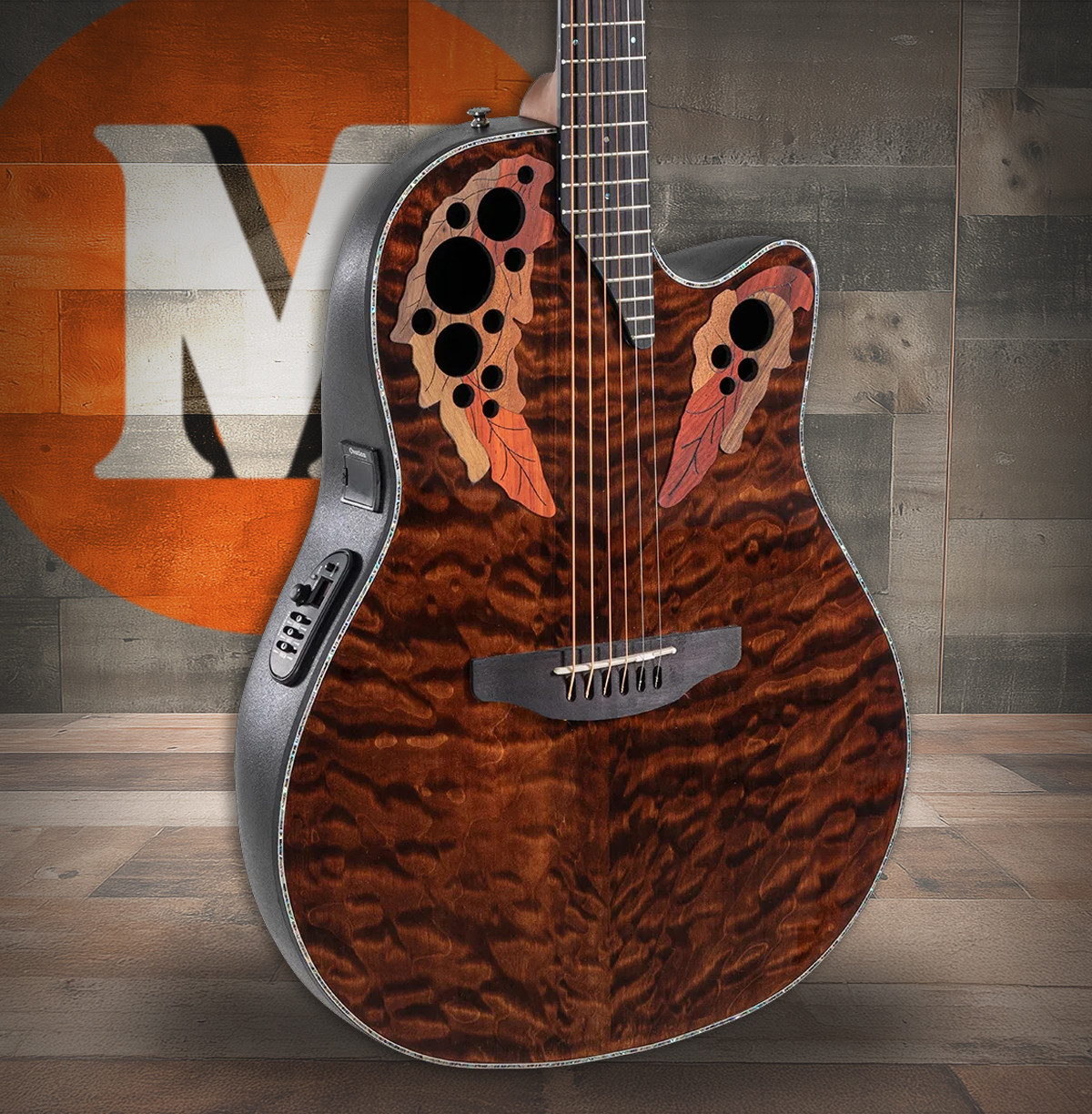 Ovation Celebrity Elite Plus E-Acoustic Guitar CE44P-TGE Dark Tiger Eye (CE44P-TGE-G) | Musician Madness