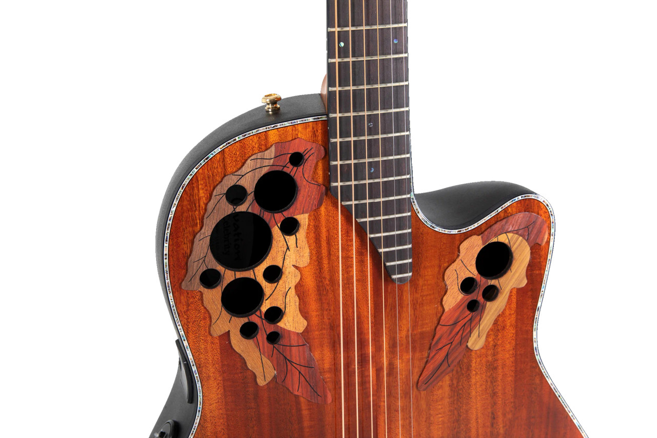 Ovation Celebrity Elite Plus E-Acoustic Guitar CE44P-FKOA Figured Koa (CE44P-FKOA-G) | Musician Madness