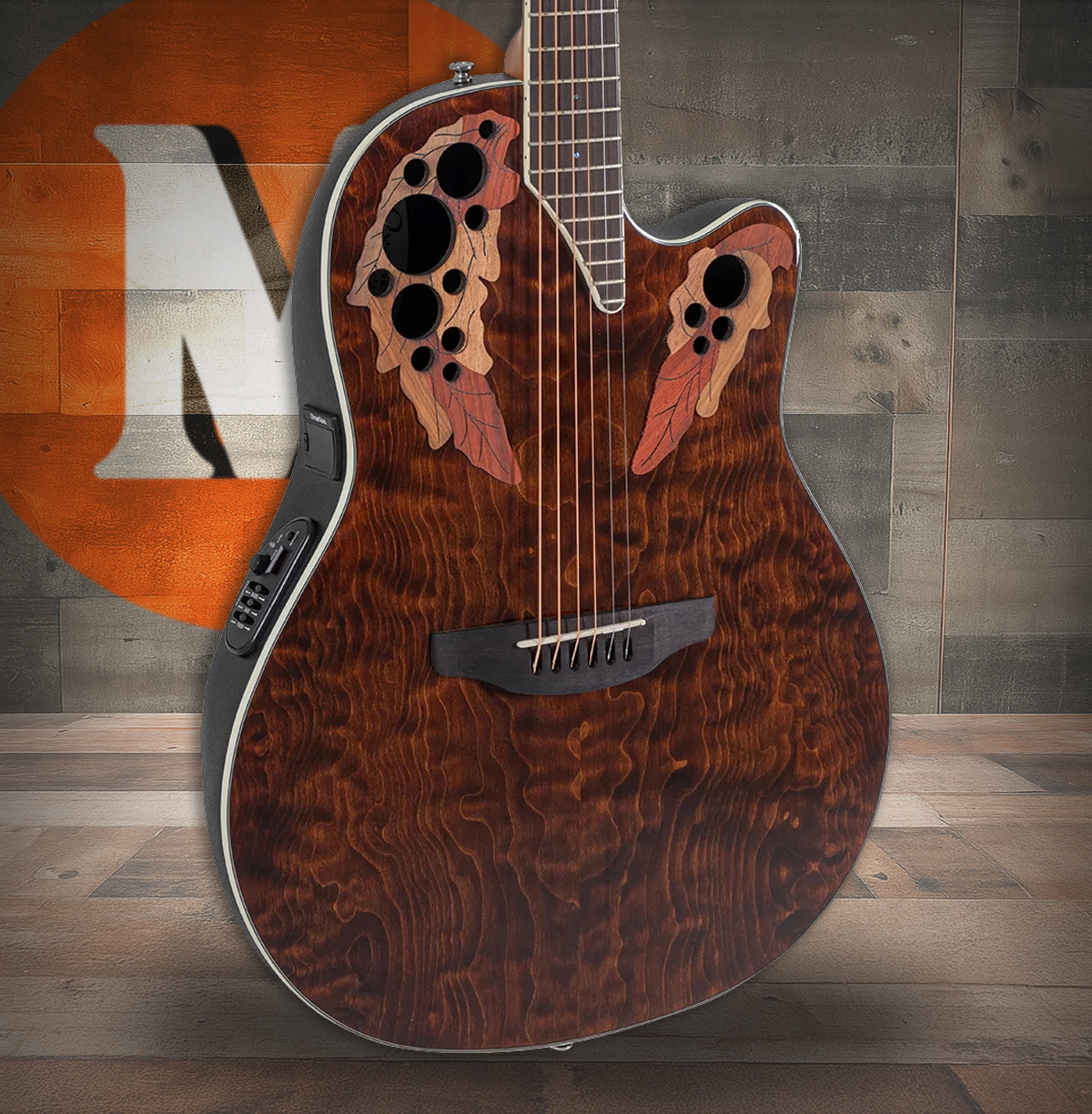 Ovation Celebrity Elite Plus E-Acoustic Guitar CE48P-TGE, Tiger Eye (CE48P-TGE-G)
