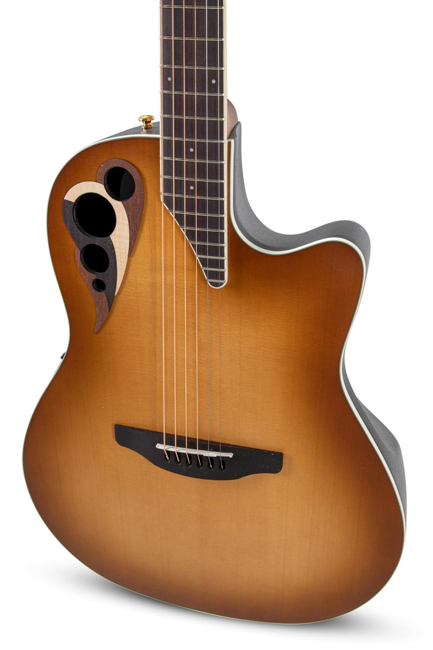 Ovation Celebrity Deluxe E-Acoustic Guitar CDX40-PB-G Vintage Peach Burst Satin (CDX40-PB-G)