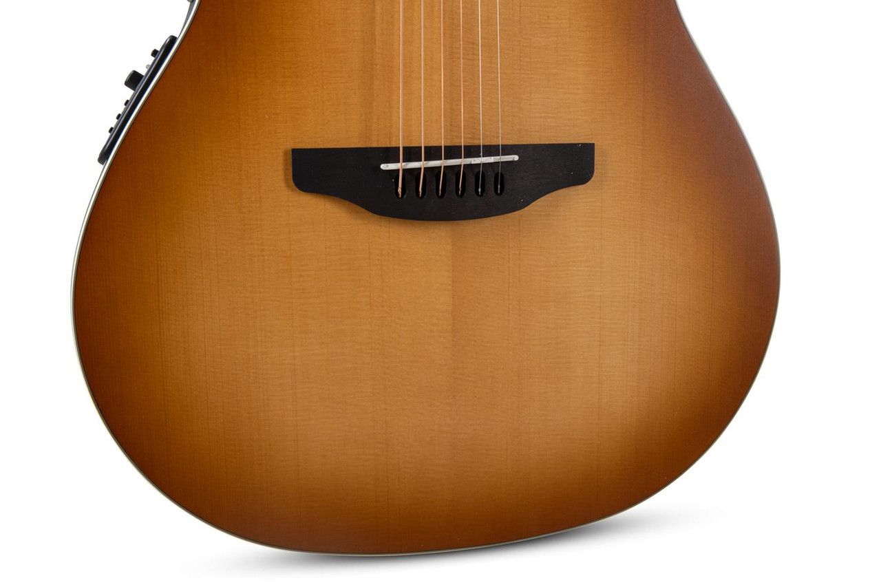 Ovation Celebrity Deluxe E-Acoustic Guitar CDX40-PB-G Vintage Peach Burst Satin (CDX40-PB-G)