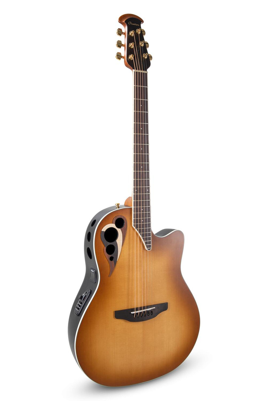 Ovation Celebrity Deluxe E-Acoustic Guitar CDX40-PB-G Vintage Peach Burst Satin (CDX40-PB-G)
