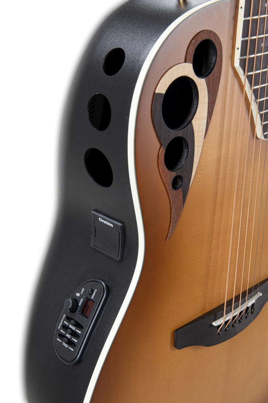 Ovation Celebrity Deluxe E-Acoustic Guitar CDX40-PB-G Vintage Peach Burst Satin (CDX40-PB-G)