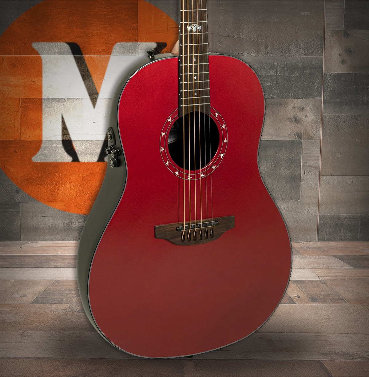 Ovation Ultra E-Acoustic Guitar 1516VRM Vampira Red (1516VRM-G)