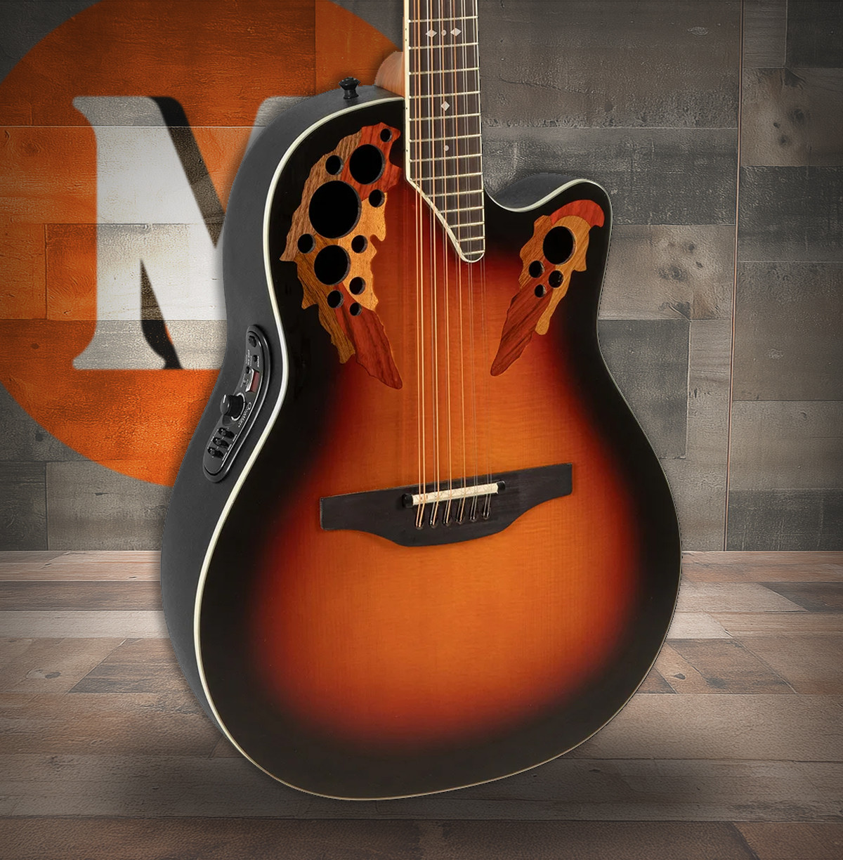 Ovation Pro Series Standard Elite E-Acoustic Guitar 2758AX-NEB New England Burst, 12-String (2758AX-NEB-G)