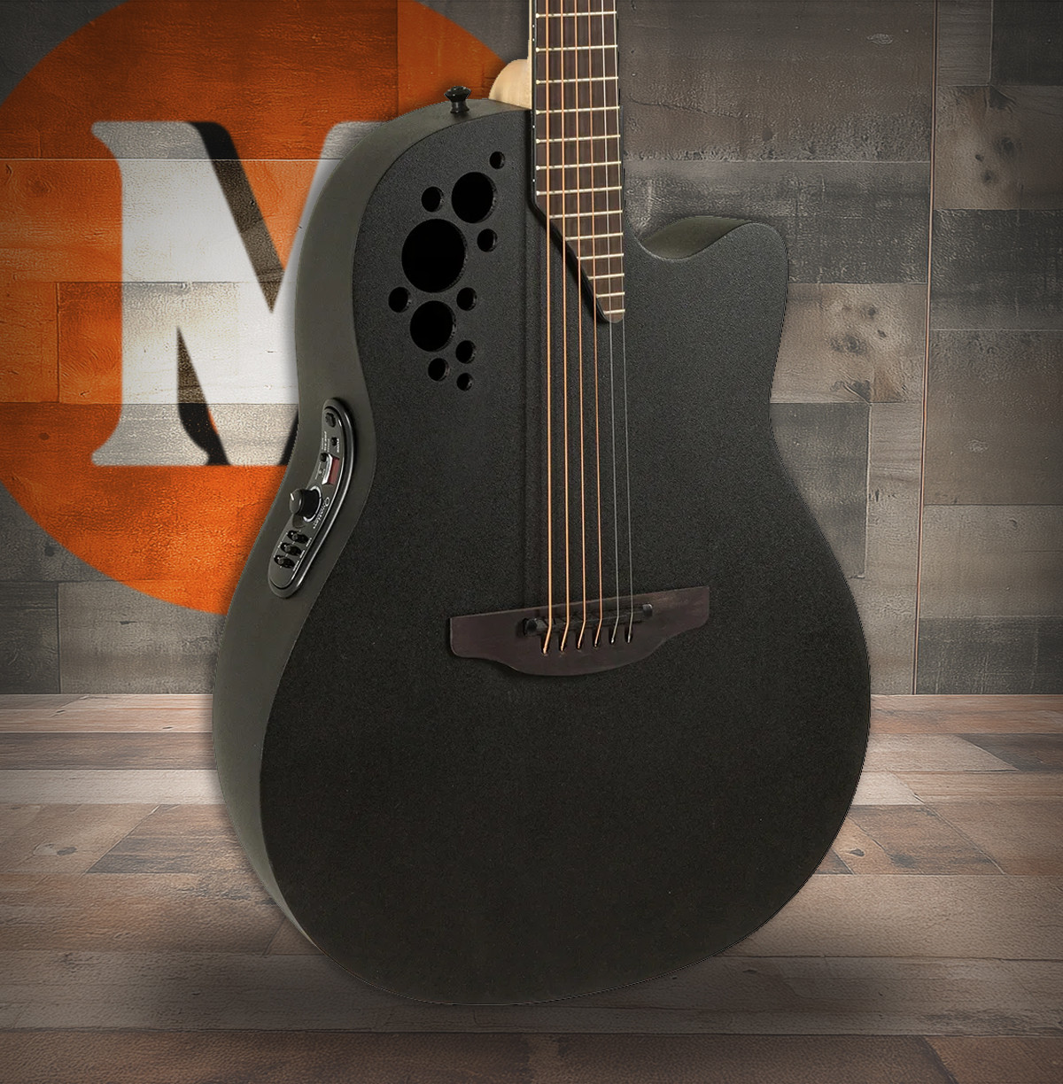 Ovation Pro Series Elite TX E-Acoustic Guitar 2078TX-5 Black Textured (2078TX-5-G)