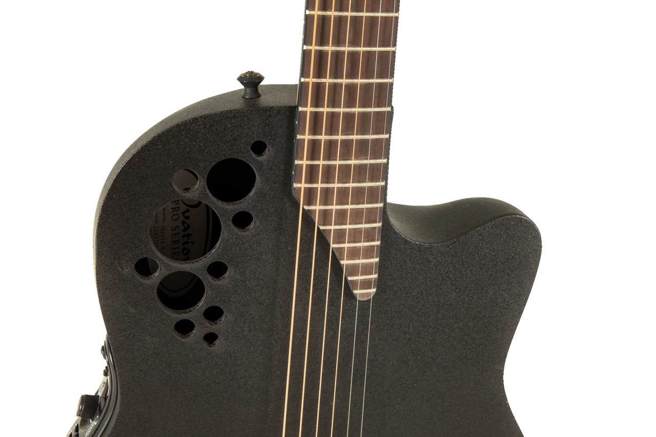Ovation Pro Series Elite TX E-Acoustic Guitar 1868TX-5 Black Textured (1868TX-5-G) | Musician Madness