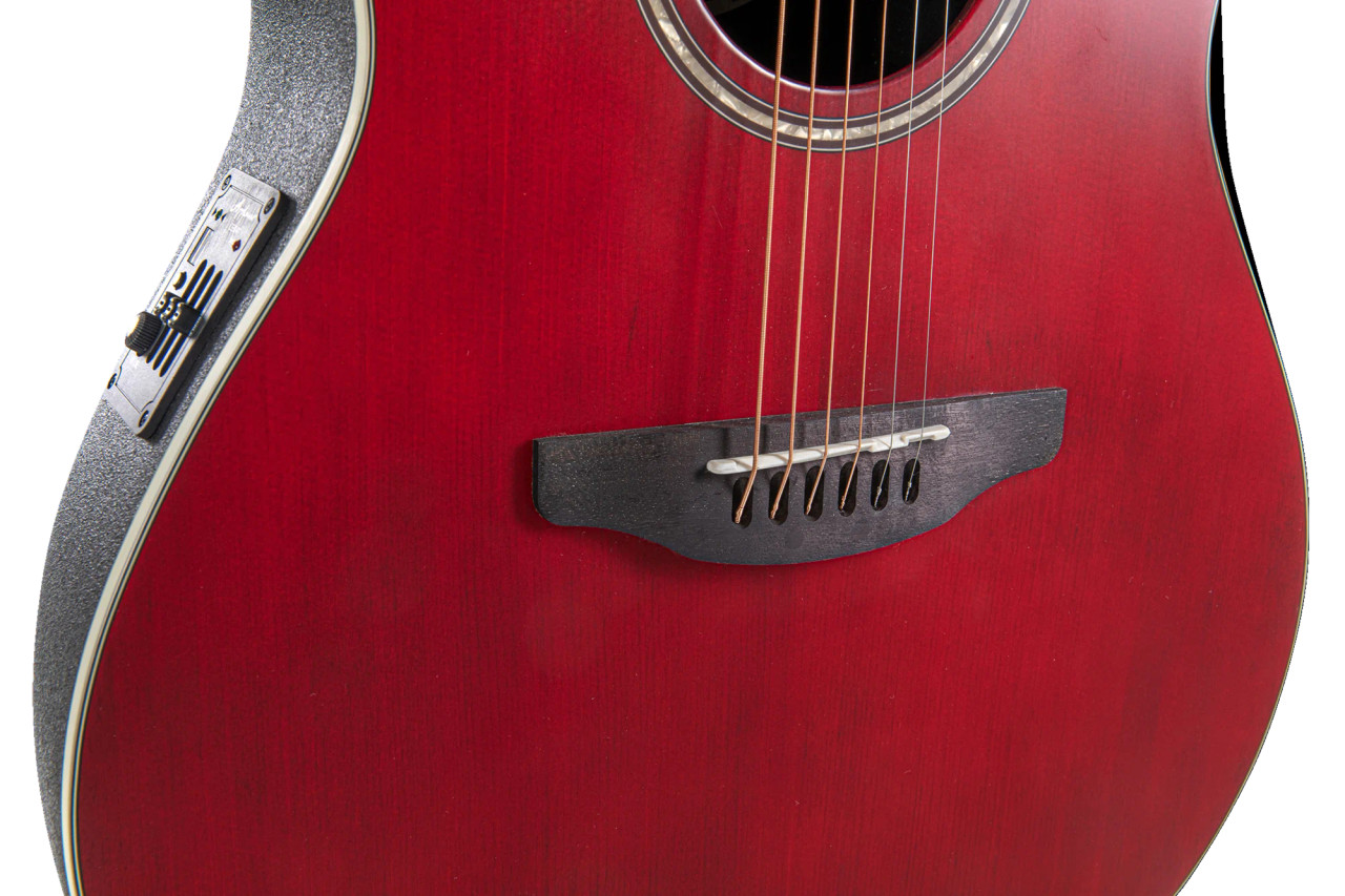 Ovation Applause E-Acoustic Guitar AB24-2S Ruby Red Satin (AB24-2S)