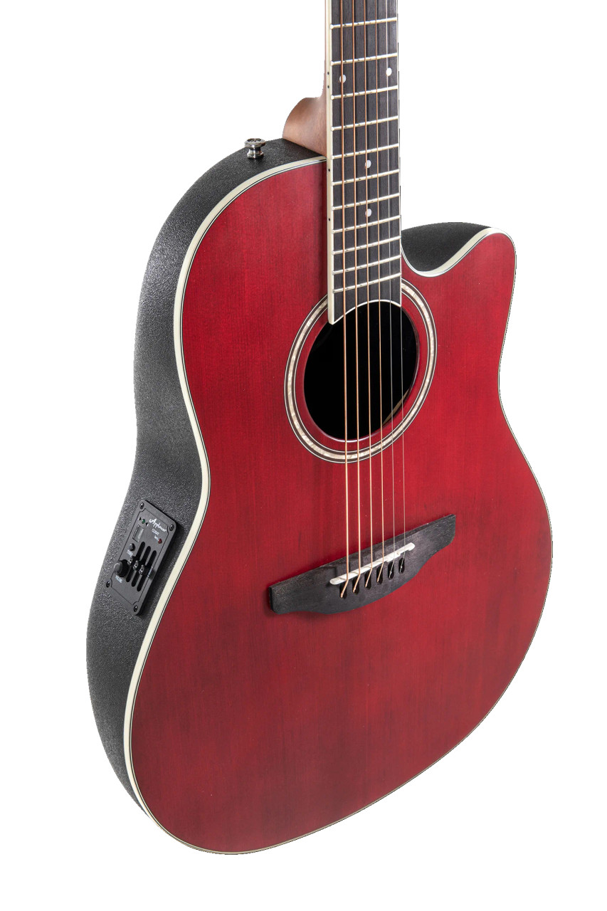 Ovation Applause E-Acoustic Guitar AB24-2S Ruby Red Satin (AB24-2S) | Musician Madness
