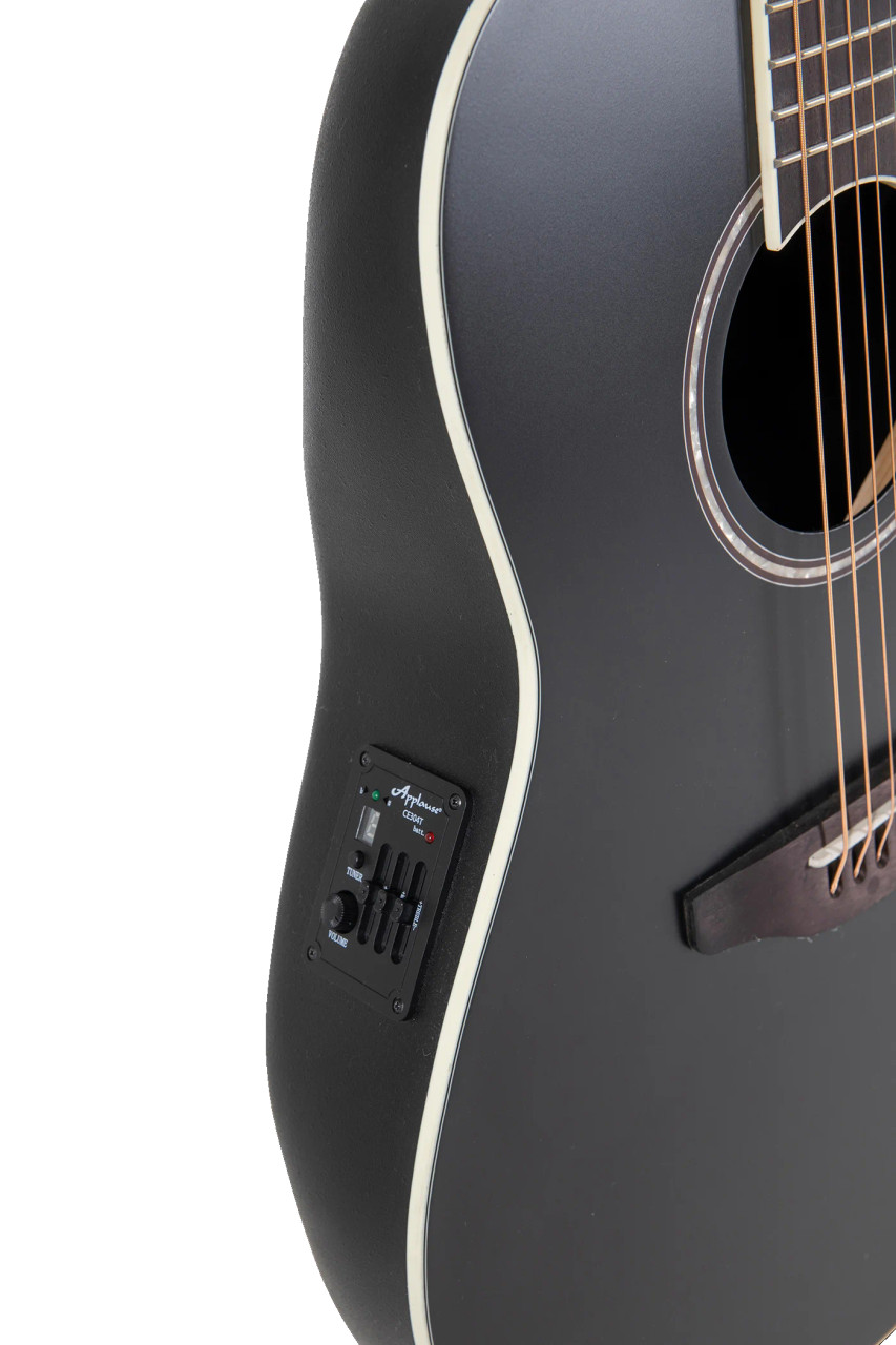 Ovation Applause E-Acoustic Guitar AB24-5S Black Satin (AB24-5S) | Musician Madness