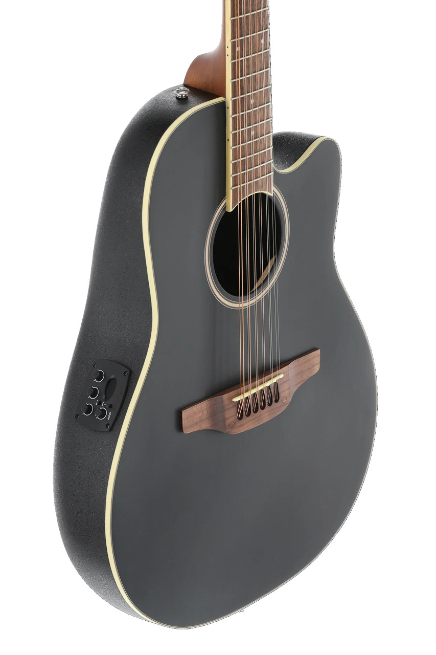 Ovation Applause E-Acoustic Guitar AB2412-5S Black Satin 12-String (AB2412-5S)