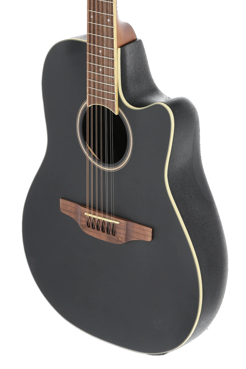 Ovation Applause E-Acoustic Guitar AB2412-5S Black Satin 12-String (AB2412-5S)