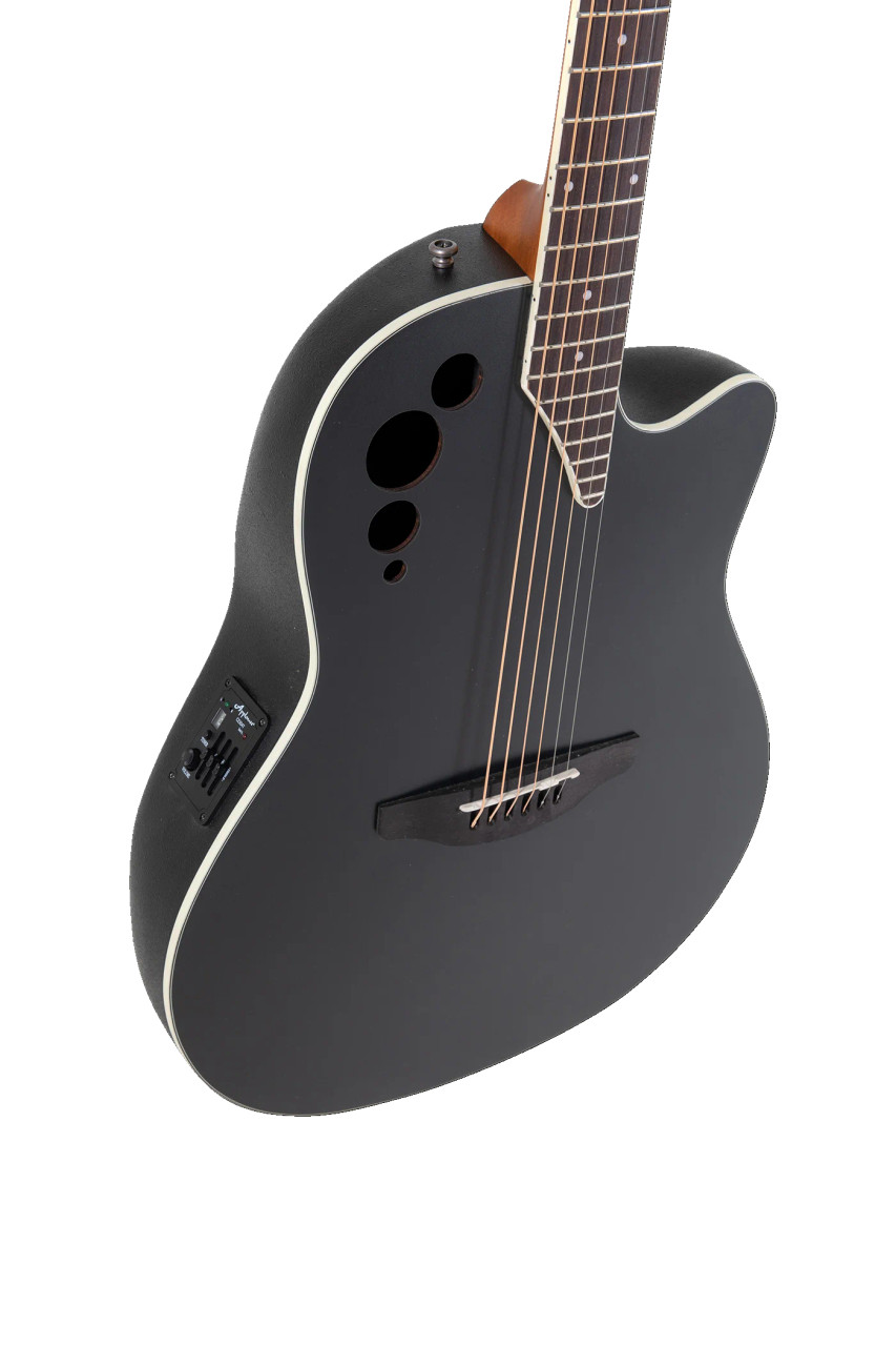 Ovation Applause E-Acoustic Guitar AE44-5S Black Satin (AE44-5S)