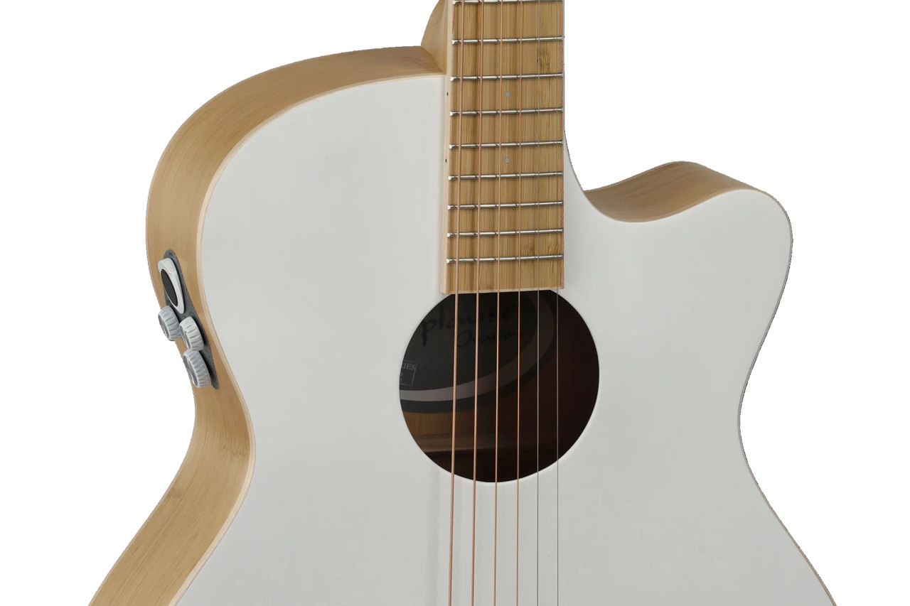 Ovation Applause Jump OM Cutway Electric Blank Canvas Satin White (AEO-69-6PS)