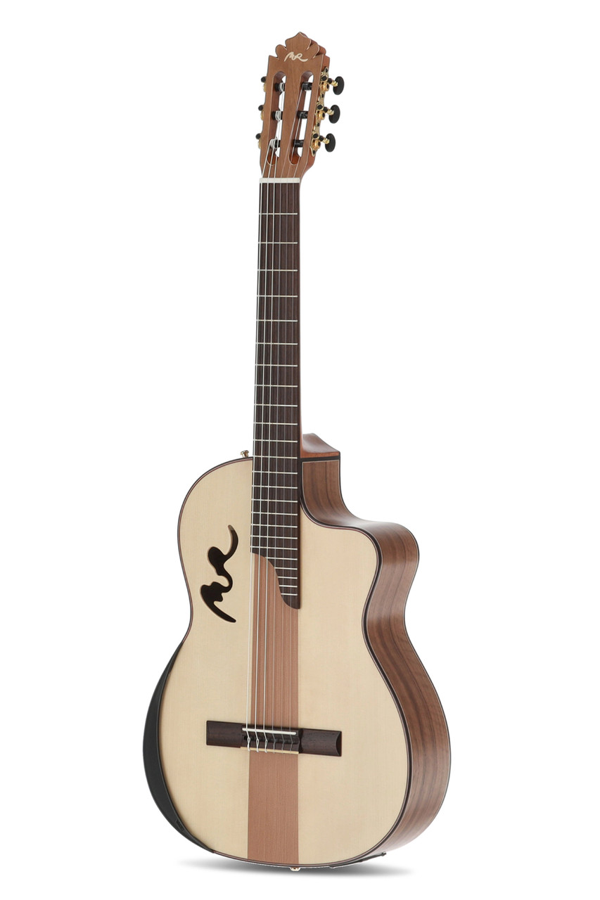 Manuel Rodriguez Café Cortado Curly Walnut 4/4 Satin E-Acoustic Cutaway (501454)
