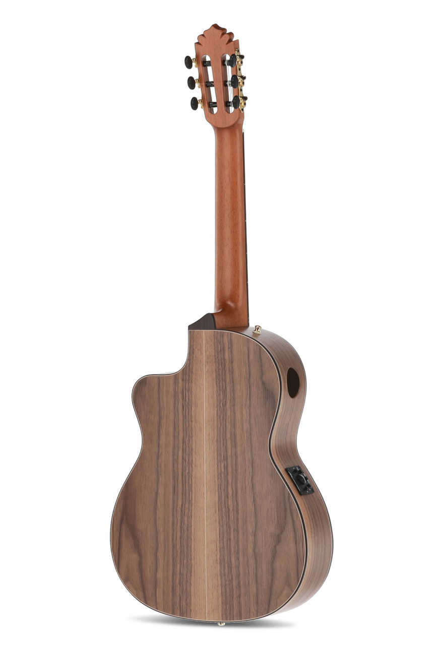 Manuel Rodriguez Café Cortado Curly Walnut 4/4 Satin E-Acoustic Cutaway (501454)