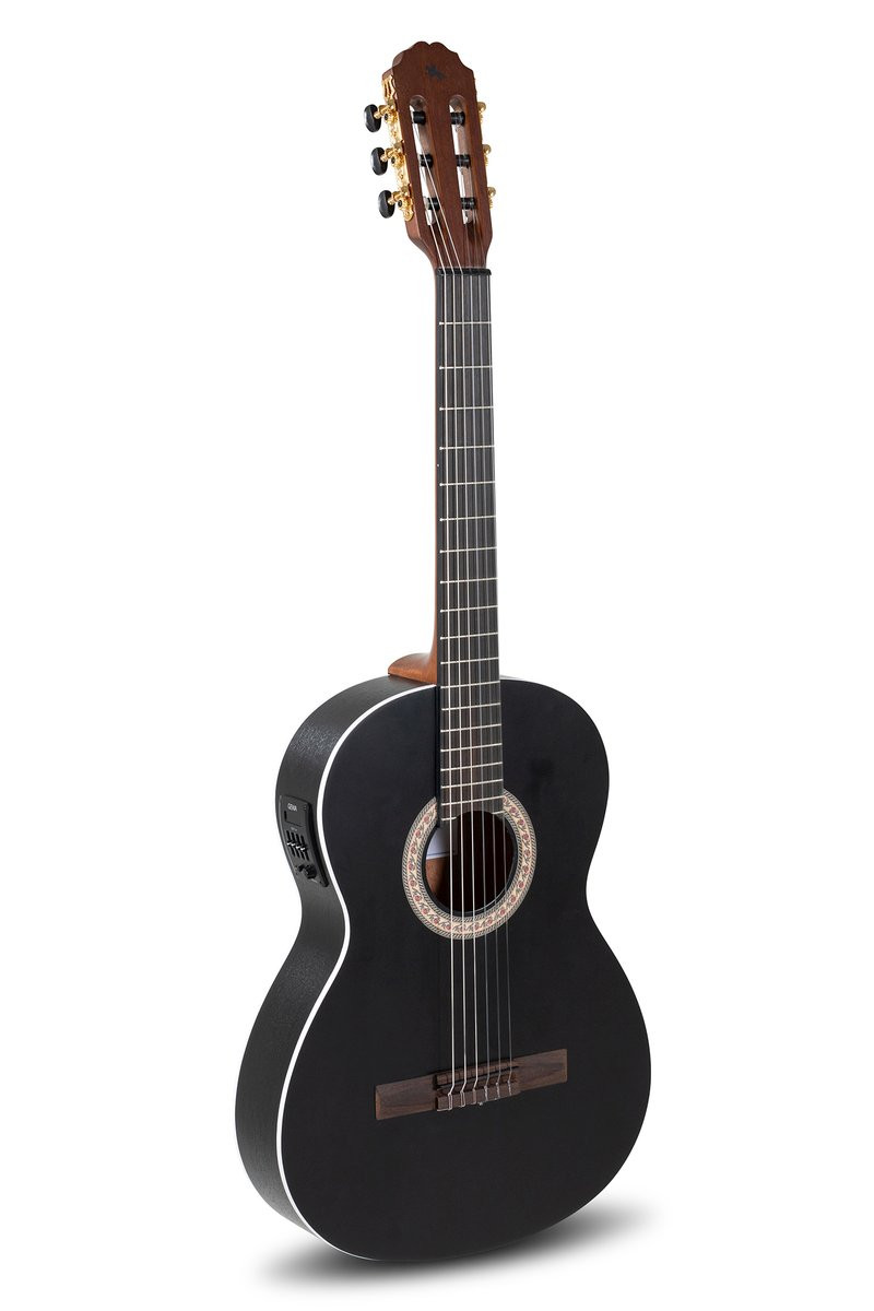GEWA Caballero Stage by MR Flamenco Guitar with Preamp 4/4, Black Matte Top (CA-PM-SB) | Musician Madness