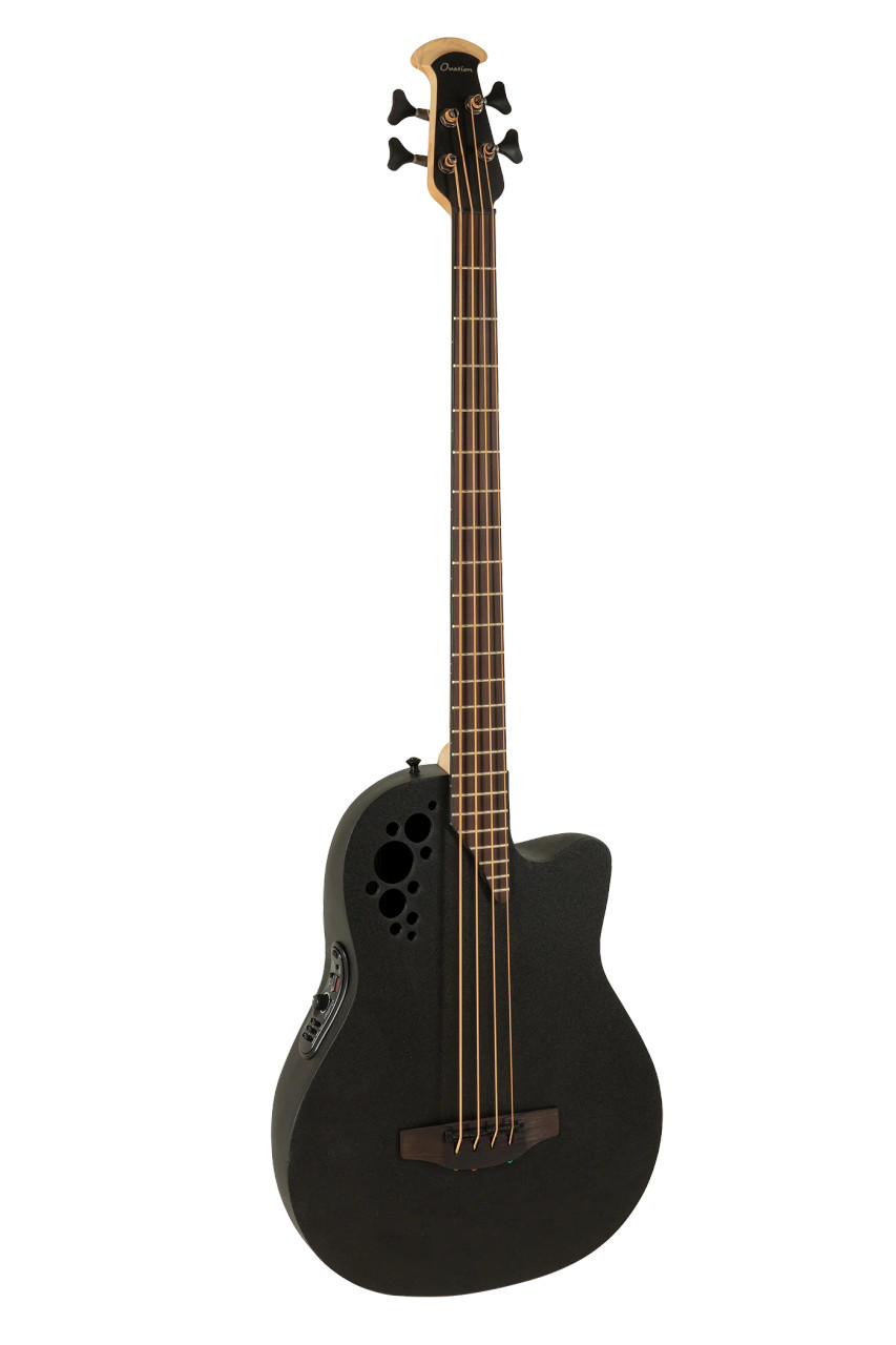 Ovation Pro Series Elite TX E-Acoustic Bass B778TX-5, Black Textured (B778TX-5-G)