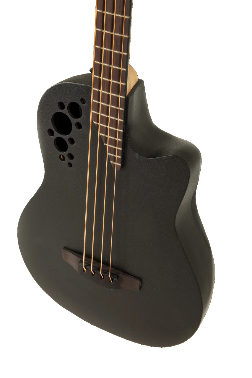 Ovation Pro Series Elite TX E-Acoustic Bass B778TX-5, Black Textured (B778TX-5-G)