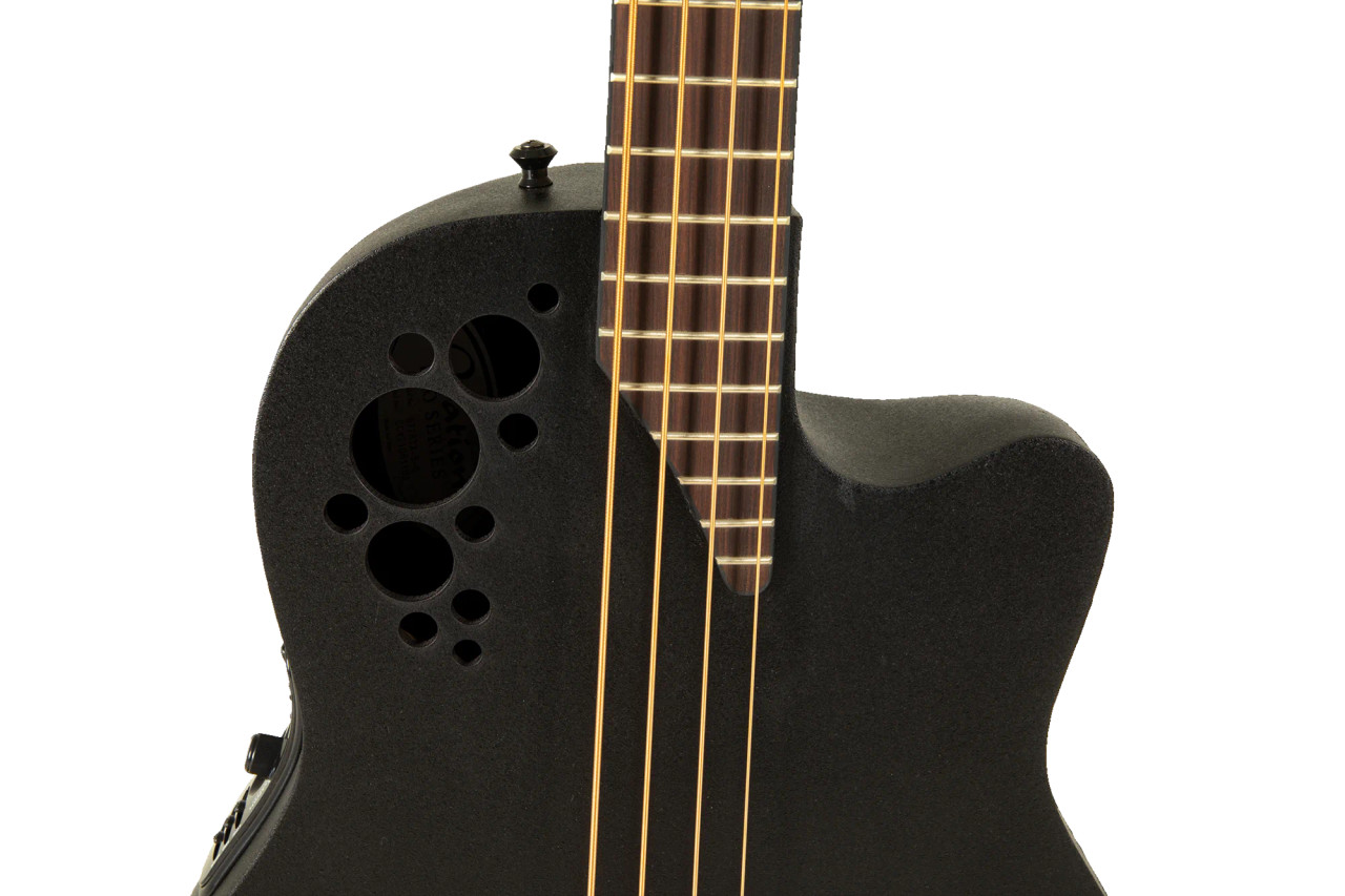 Ovation Pro Series Elite TX E-Acoustic Bass B778TX-5, Black Textured (B778TX-5-G)