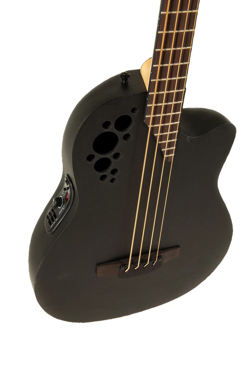 Ovation Pro Series Elite TX E-Acoustic Bass B778TX-5, Black Textured (B778TX-5-G)