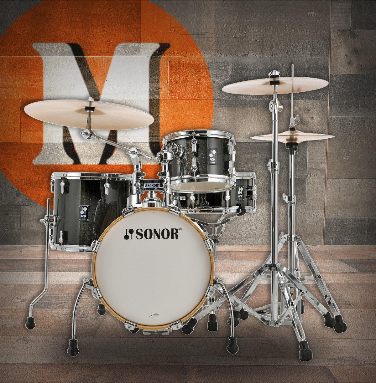 sono様 Sonor AQX JUNGLE SET Black Midnight Sparkle (AQX-JUNGLEWMBMS