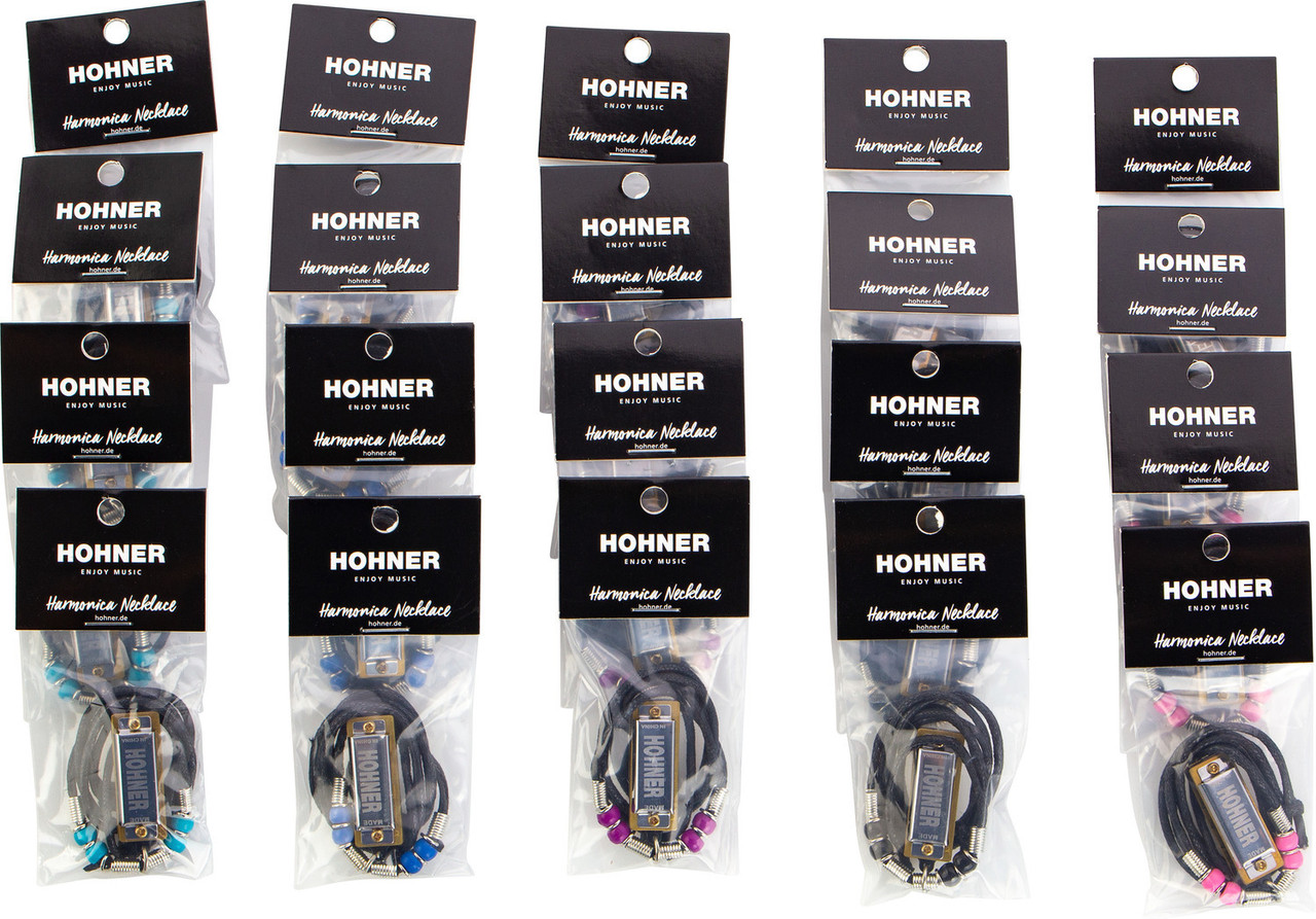 Hohner Mini Harmonica Necklace 20 Pcs 5 Colors (M38N-5C) | Musician Madness