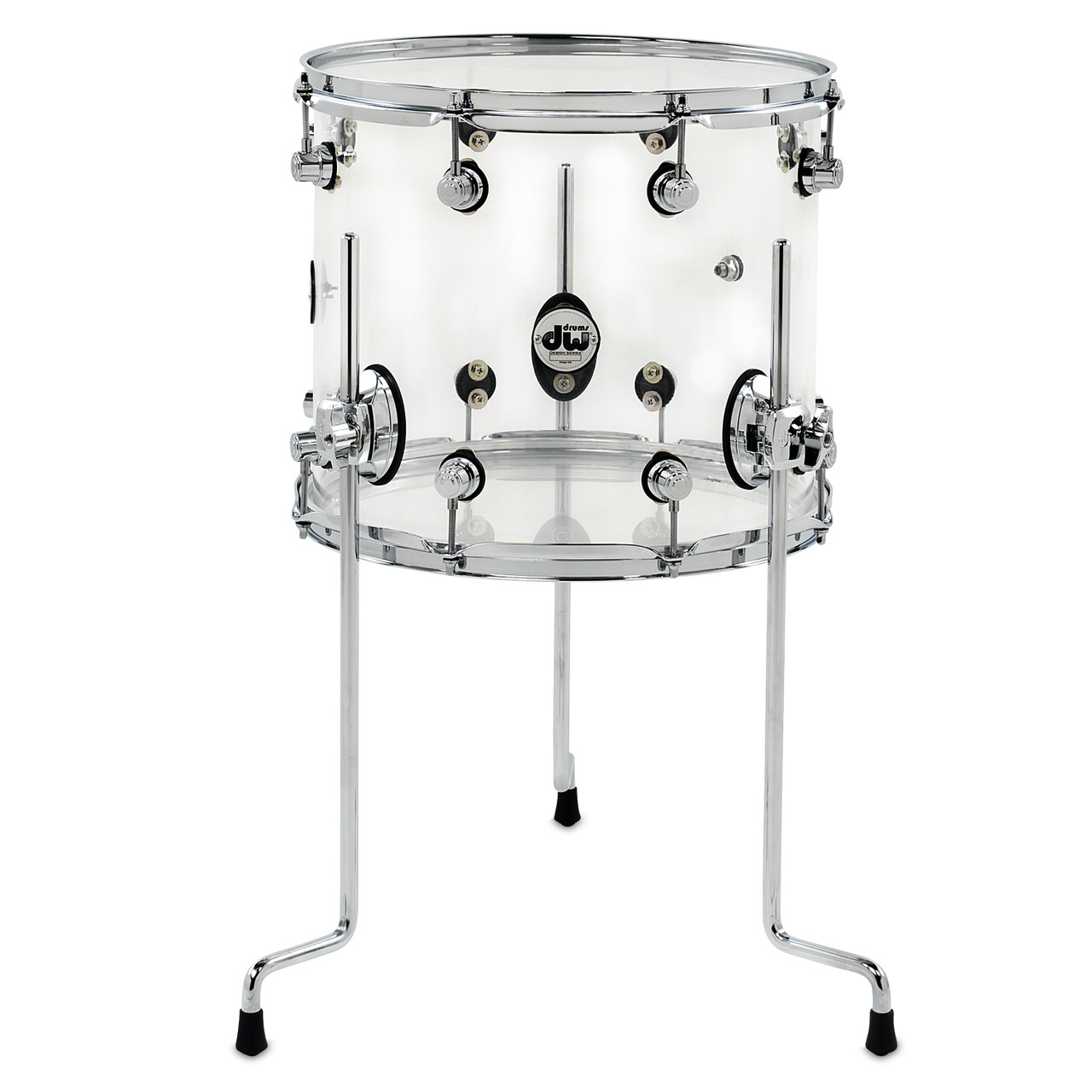 DW Design Series Acrylic Floor Tom 12x14 Clear w/Chrome Hardware (DDAC1214TTCL)