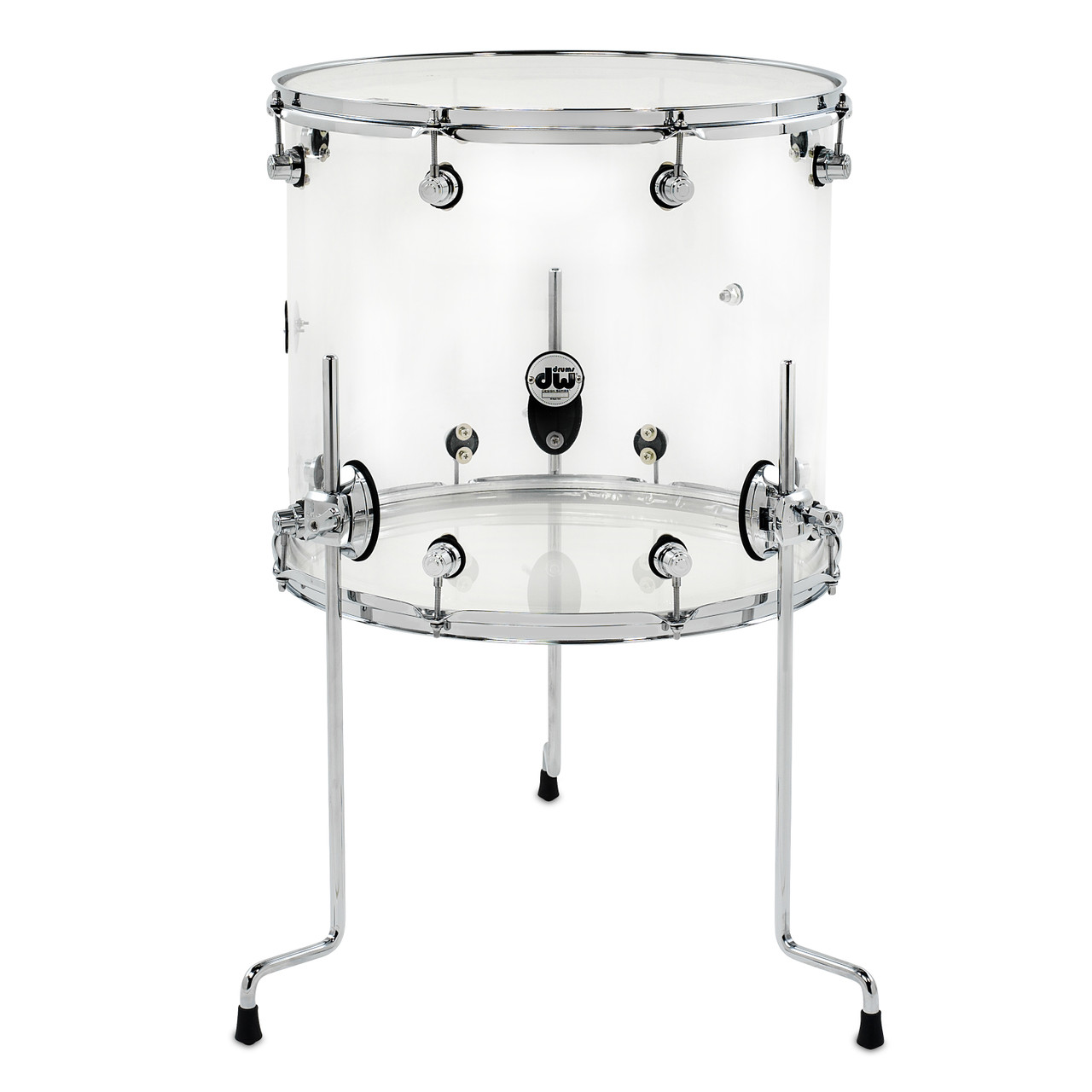 DW Design Series Acrylic Floor Tom 16x18 - Clear w/Chrome Hardware (DDAC1618TTCL)
