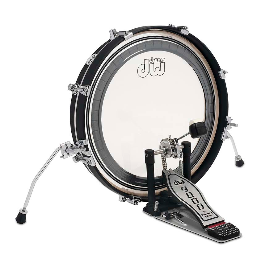 DW Design Series Maple Pancake Bass Drum 3x20 Black Satin Lacquer w/Chrome Hardware (DDBD0320BLCR) | Musician Madness